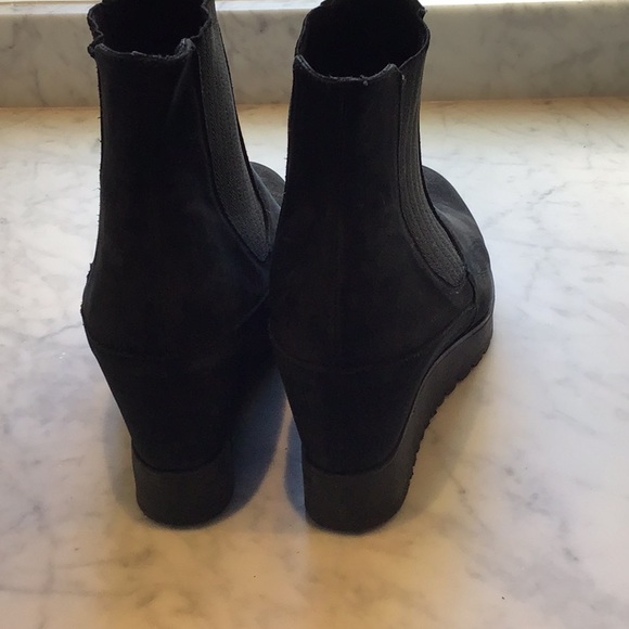 Browns suede black wedge slip on bootie - Picture 3 of 5